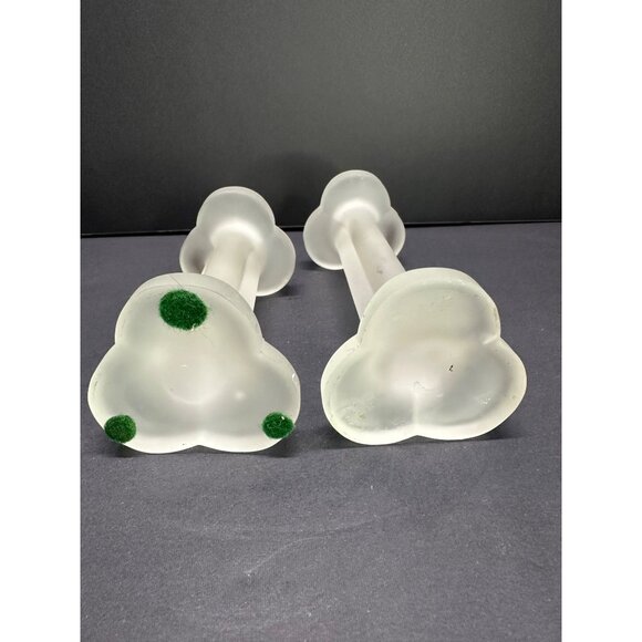 Vintage Vetreria Etrusca Frosted Glass Candlestick Holder Decorative - Set of 2 - Picture 4 of 7
